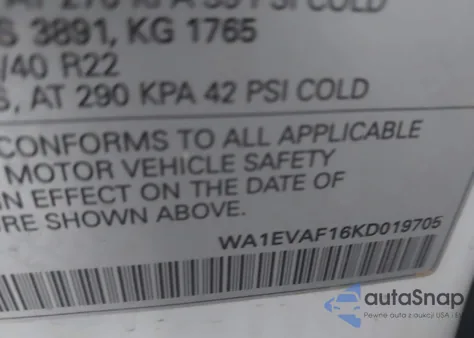 2019 Audi Q8 55 Premium z USA, uszkodzony, nr VIN WA1EVAF16KD019705